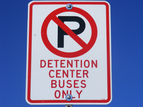 Detention Center Buses Only Sign by the Clark County Detention Center Building