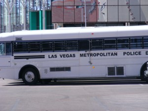 Las Vegas Metropolitan Police Department Bus Parked by the Clark County Detention Center